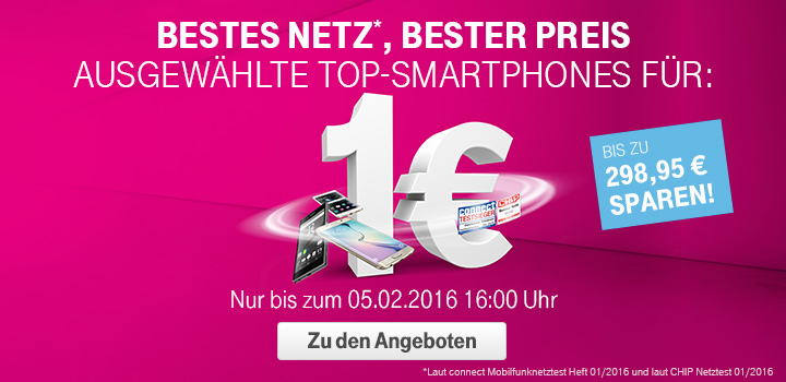 Viele Top-Smartphones in den Tarifen mit Top-Handy f�r 1 �