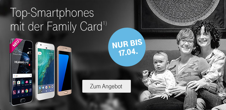 Family Cards mit Smartphone f�r 1 Euro