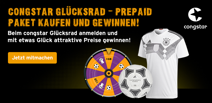 congstar Gl�cksrad � Als Prepaid Neu- und Bestandskunde attraktive Preise gewinnen.