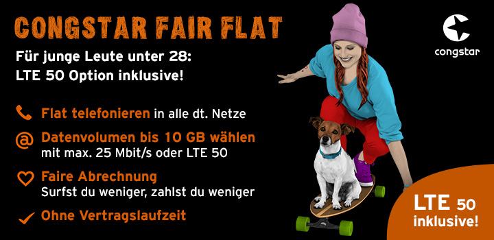Congstar Fair Flat Young - Aktion verl�ngert