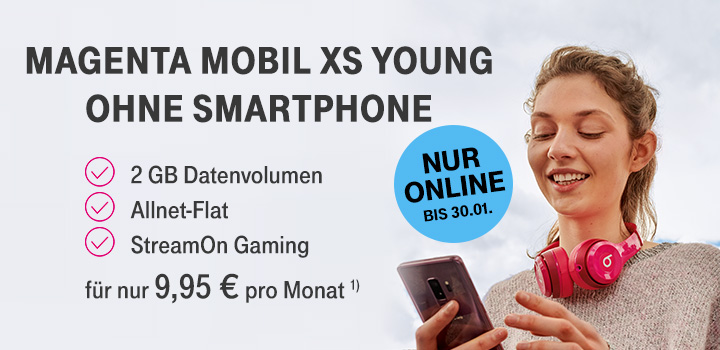 MagentaMobil XS Young f�r 9,95 Euro - 10 Euro Ersparnis im Monat