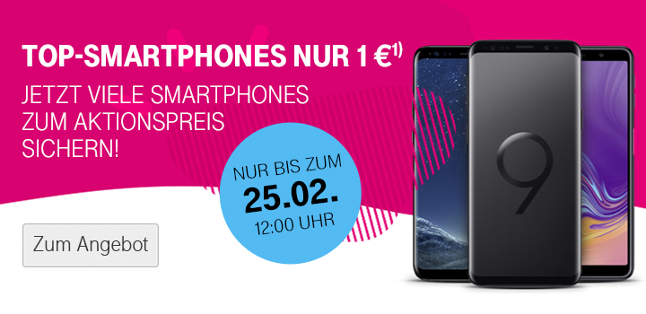 Viele Apple und Samsung Smartphones f�r nur 1 Euro in ausgew�hlten Tarifen