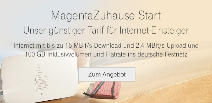 MagentaZuhause Start - neuer Festnetz Tarif f�r Internet-Einsteiger