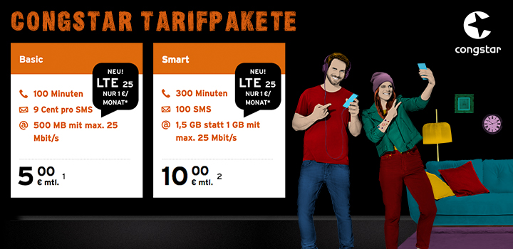 Neu bei congstar - LTE 25 Option f�r 1 Euro