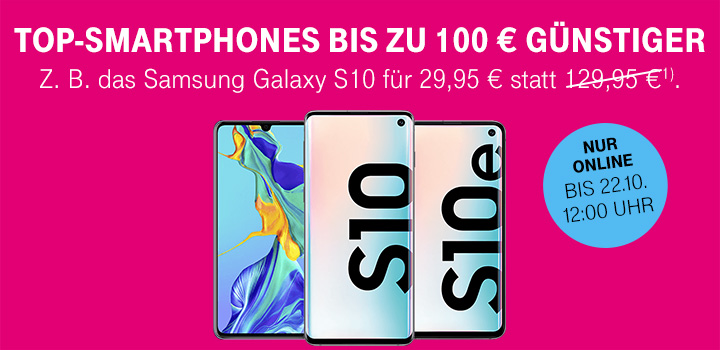 Top-Smartphones von Samsung, HUAWEI und Apple bis zu 100 � g�nstiger