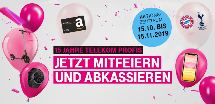 15 Jahre Telekom Profis 🎈 Mit Mobilfunk Neuauftr�gen zum E-Scooter