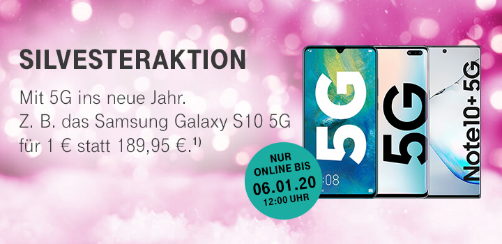 Silvesteraktion - 5G Top-Smartphones g�nstiger