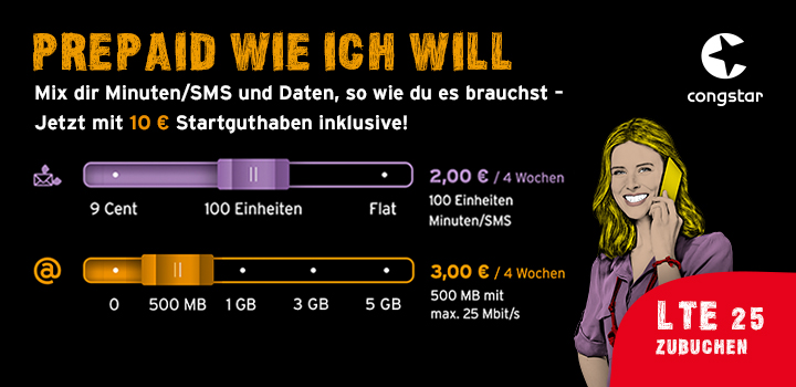 congstar - Prepaid wie ich will - Mehr Flexibilit�t geht nicht