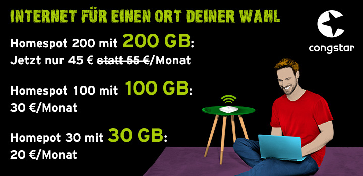 congstar - Homespot 200 - Ersparnis von 240 � sichern
