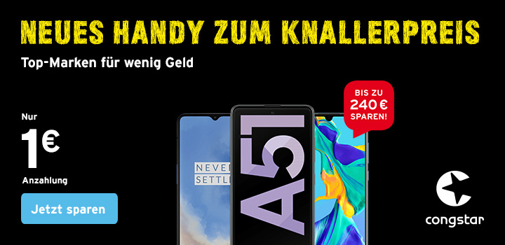 1 � Wochen bei congstar - Smartphones mit bis zu 240 � Ersparnis