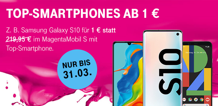 Bis Ende M�rz: Top-Smartphones f�r 1 Euro