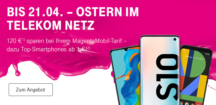 Mobilfunk Osteraktion - 120 � sparen und Top-Smartphones ab 1 �