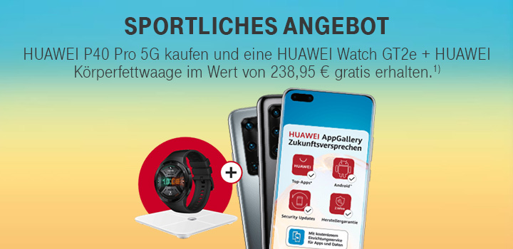 Sportliches Angebot - HUAWEI K�rperfettwaage und Watch GT sichern