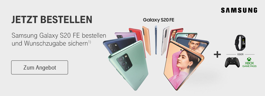 Aktion verl�ngert: Samsung S20 FE bestellen und Wunschzugabe sichern