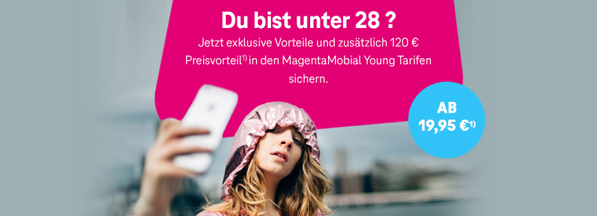 MagentaMobil Young: Noch bis 30.09.2021 120 � Preisvorteil erhalten