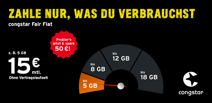 congstar Fair Flat � Nur noch bis 20.09.2021