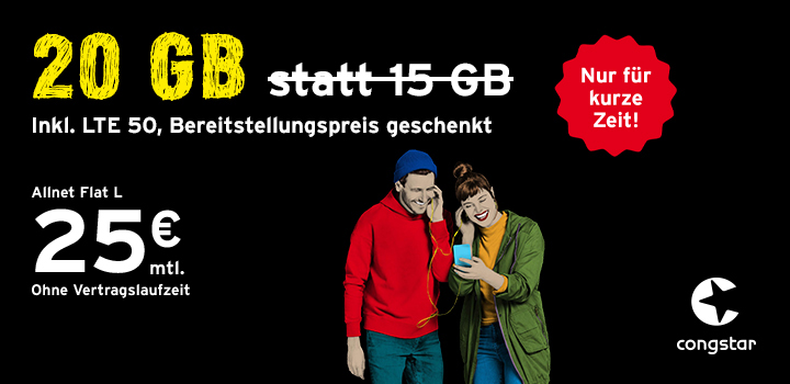 congstar Allnet Flat L - Noch g�nstiger, noch schneller