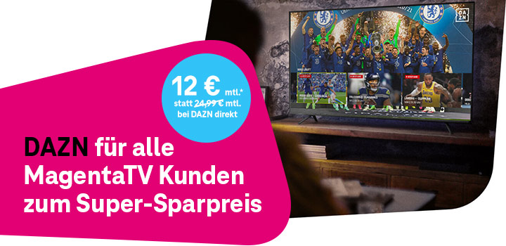 DAZN: Jetzt 155 � sparen � 12 � mtl. statt 24,99 � mtl. bei DAZN direkt 