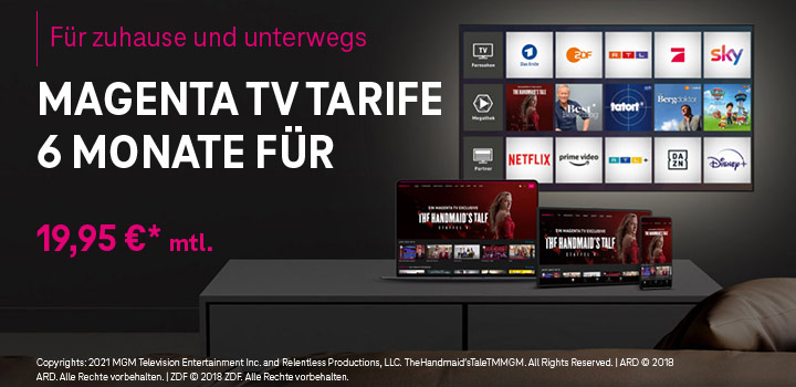 MagentaZuhause und MagentaTV: nur 19,95 � in den ersten 6 Monaten