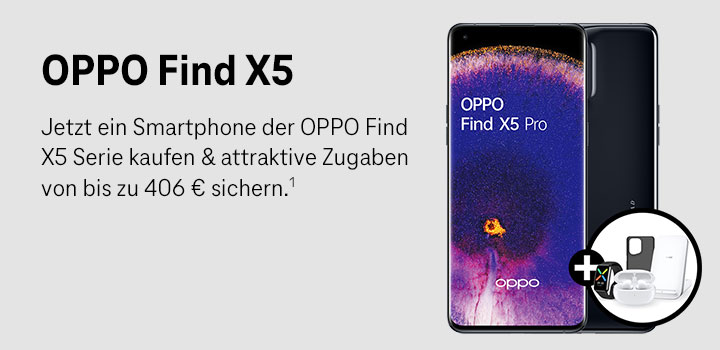 Ein neues OPPO Find X5 bestellen und kostenloses Zubeh�rset sichern