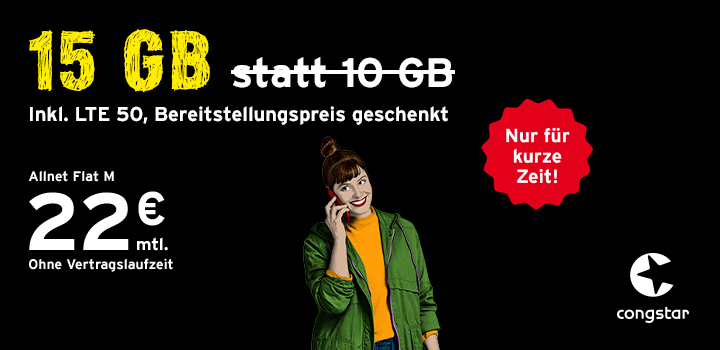 congstar Allnet Flat M - Noch g�nstiger, noch schneller