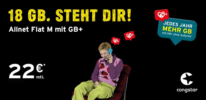 congstar Allnet Flat M � jetzt mit 18 GB Datenvolumen