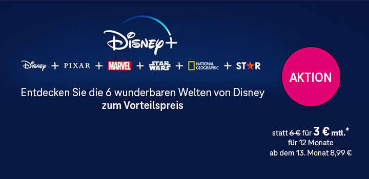 Disney+ 12 Monate lang f�r nur 3 � mtl.