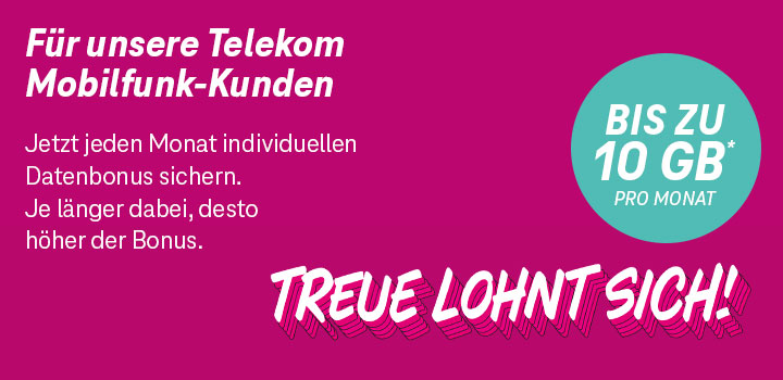 Dabei sein lohnt sich: Datenbonus f�r MagentaMobil Kunden