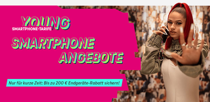 MagentaMobil Young Aktion: Bis zu 200 � Rabatt auf Top-Smartphones