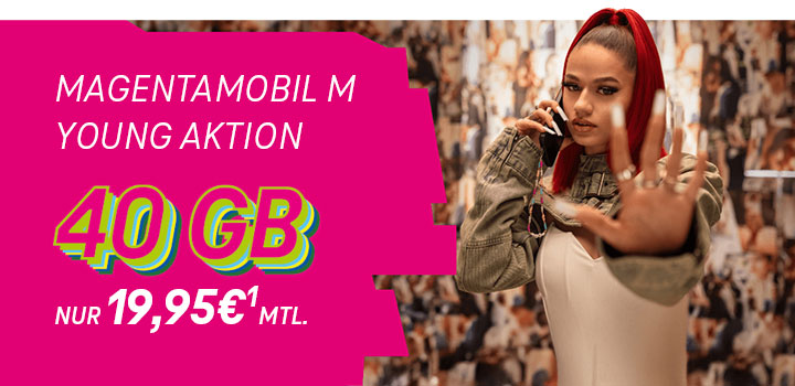 MagentaMobil M Young Aktion - 40 GB f�r nur 19,95 &euro;