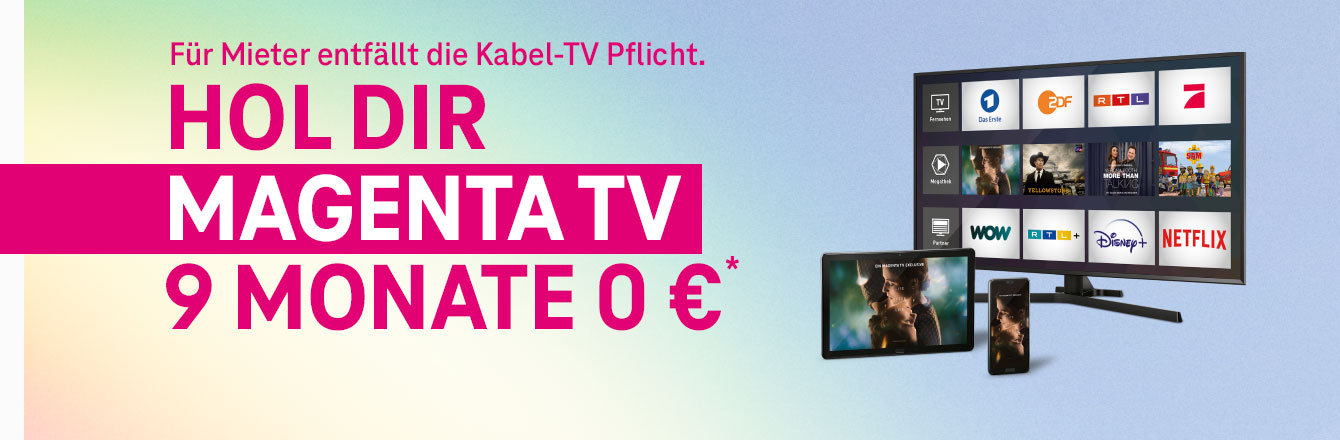 MagentaTV 9 Monate f�r 0 &euro;