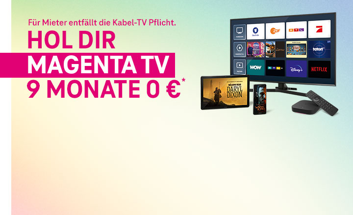 Nur noch bis 24.04.: MagentaTV 9 Monate f�r 0 &euro;