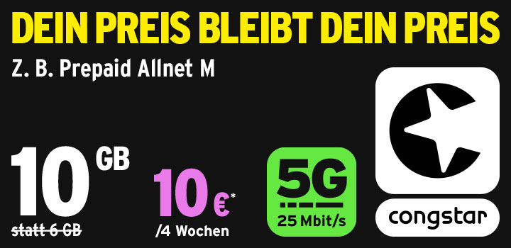 Fr�hling bei den congstar Prepaid Allnet Tarifen