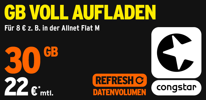 congstar Sommerspecial: Refresh - F�r 8 � wie am Monatsanfang surfen