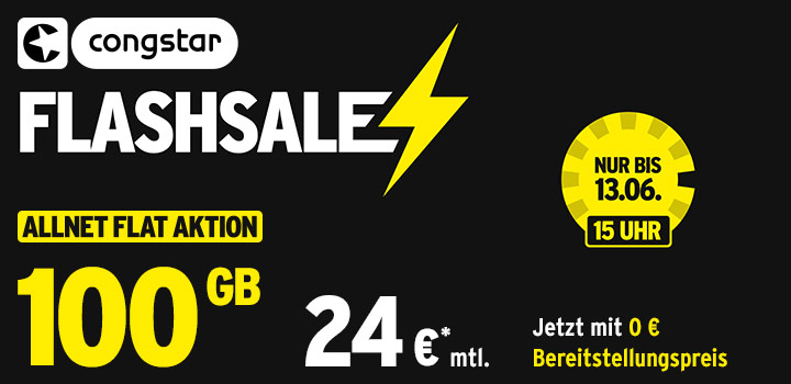 congstar Flash Sale: 100 GB f�r 24 � mtl.