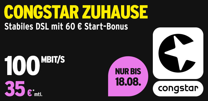 congstar Zuhause Flex: Bis zu 90 � Start-Bonus f�r Ihre Kunden