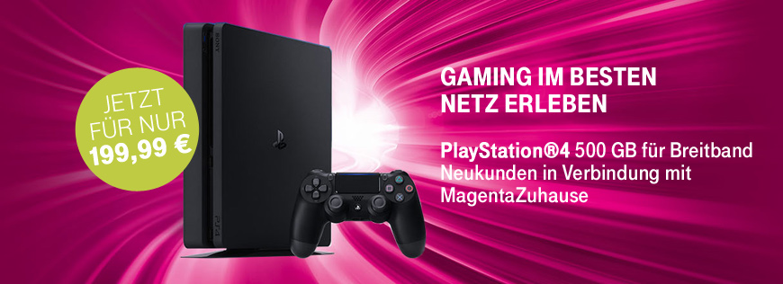 Sony PlayStation�4 500 GB jetzt mit MagentaZuhause buchbar