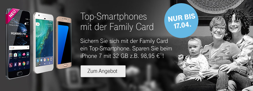 Family Cards mit Smartphone f�r 1 Euro