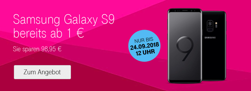 Verl�ngert: Samsung Galaxy S9 zum Aktionspreis f�r 1 �