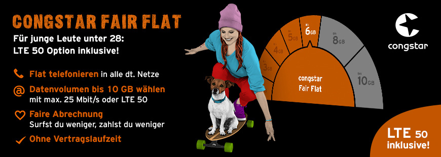 Congstar Fair Flat Young - Aktion verl�ngert