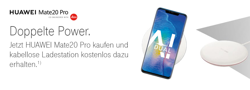 Kurzfristig verl�ngert: HUAWEI Mate20 Pro kaufen und kabellose Ladestation gratis dazu