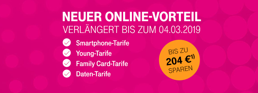 Neuer Online-Vorteil - Mobilfunk - Verl�ngert bis 04.03.2019