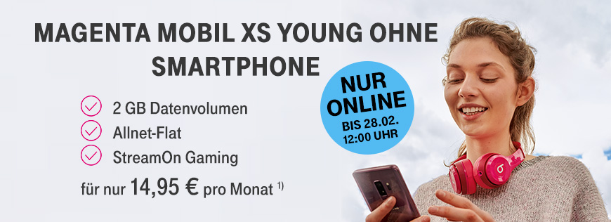 MagentaMobil XS Young f�r 14,95 Euro - 5 Euro Ersparnis im Monat