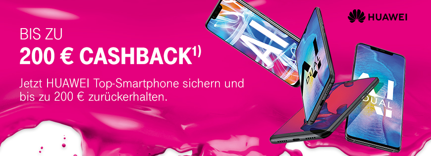 Nur f�r kurze Zeit: HUAWEI Cashback-Aktion und 75 � Mobilfunk Sonder-Provision