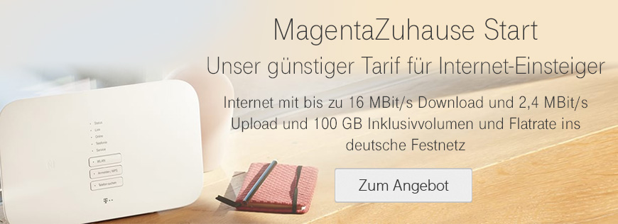 MagentaZuhause Start - neuer Festnetz Tarif f�r Internet-Einsteiger