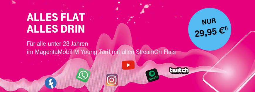 MagentaMobil Young � 120 Euro sparen und StreamOn Flats kostenlos zubuchbar