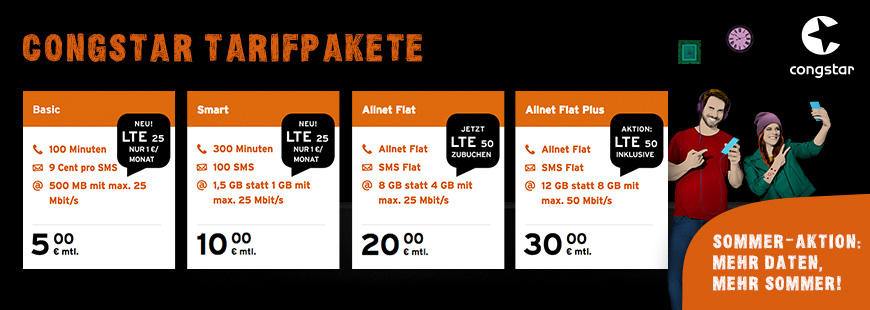 Neu bei congstar - LTE 25 Option f�r 1 Euro