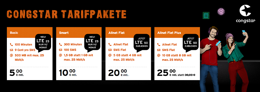 congstar � Herbst-Special: Allnet Flat Plus mit 10 GB f�r 25 �