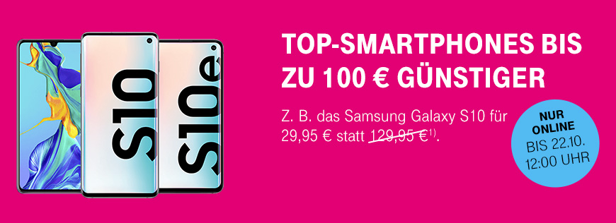 Top-Smartphones von Samsung, HUAWEI und Apple bis zu 100 � g�nstiger