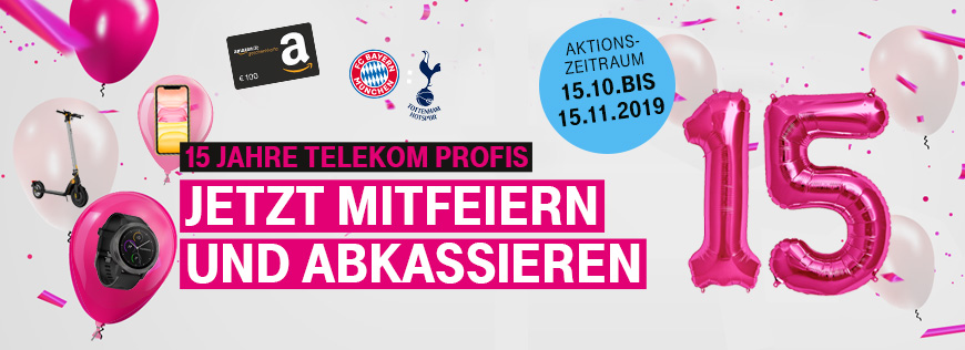 15 Jahre Telekom Profis 🎈 Mit Mobilfunk Neuauftr�gen zum E-Scooter